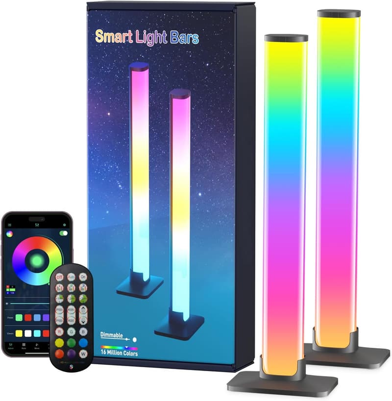 Smart RGB LED Light Bar with Music Sync, 16 Million Colors