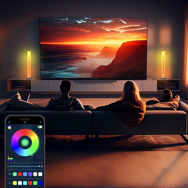 Smart RGB LED Light Bar with Music Sync, 16 Million Colors