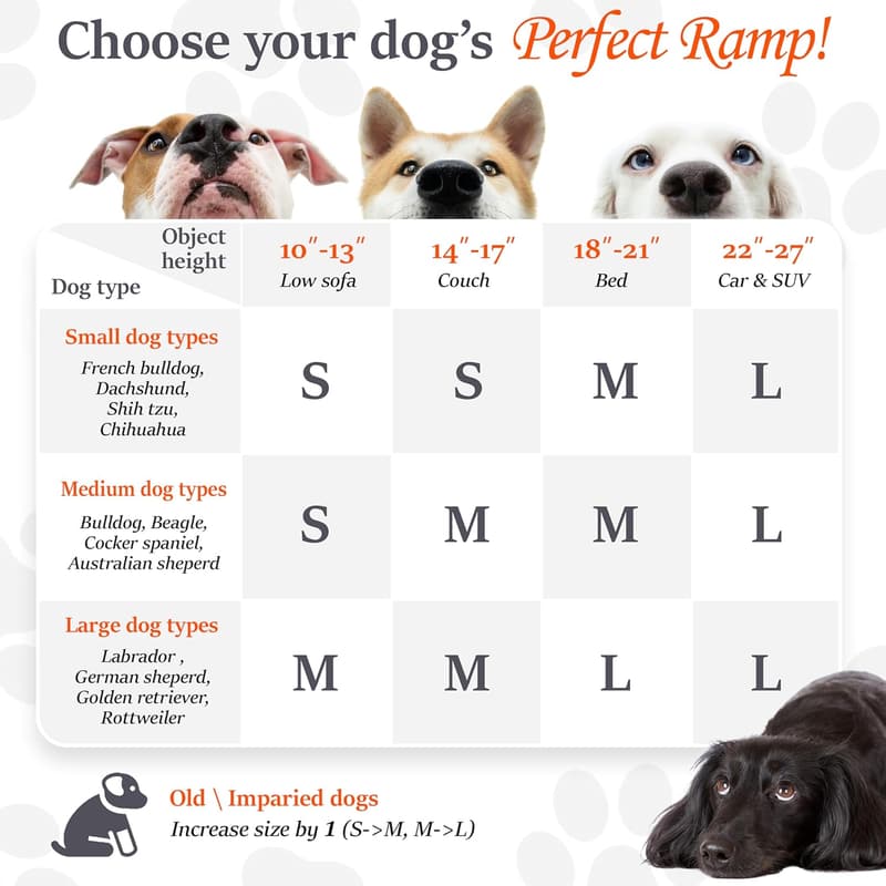 Portable Wooden Dog Ramp for Beds & Couches - Adjustable for Large Dogs
