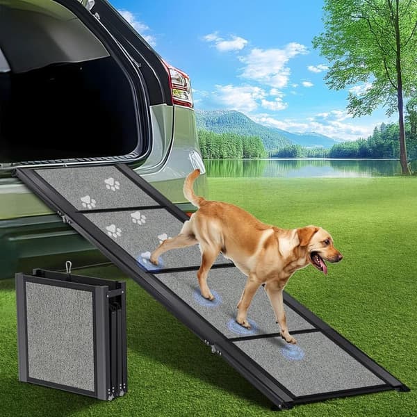 Large Folding Pet Ramp for Trucks & SUVs, Non-Slip, 250LBS Capacity