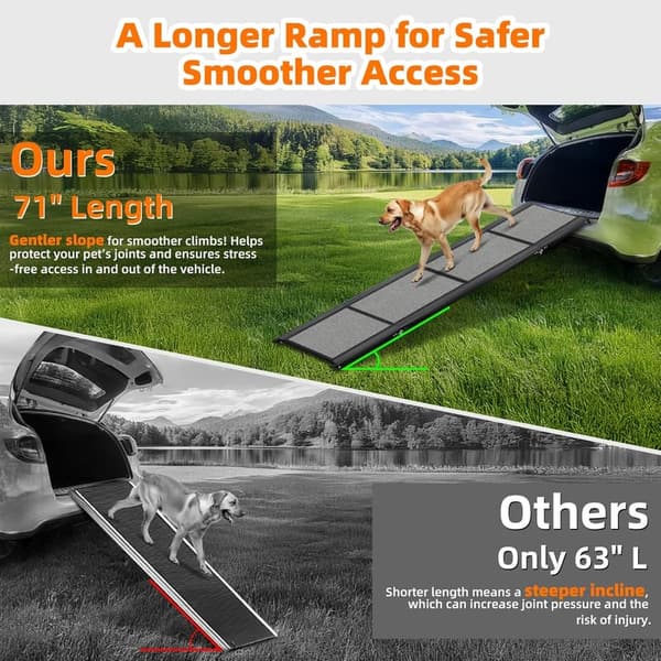 Large Folding Pet Ramp for Trucks & SUVs, Non-Slip, 250LBS Capacity