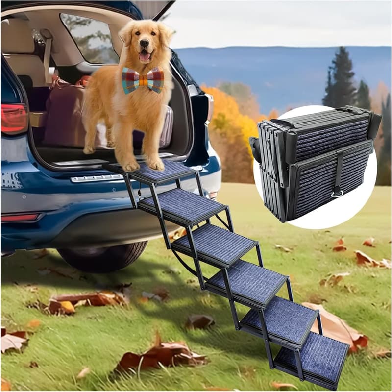 Folding Dog Ramp for Cars and SUVs, Non-Slip, Supports 250 lbs