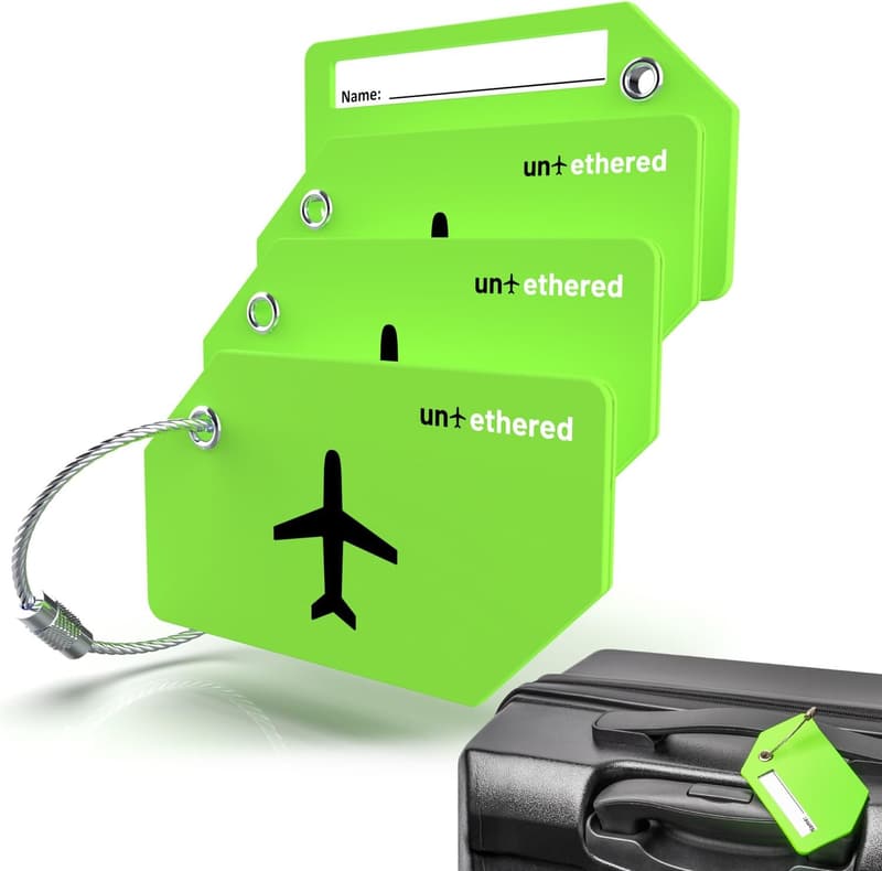 Durable Luggage Tag Set | 4-Pack ID Tags for Easy Travel Recognition