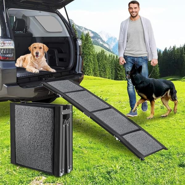 Portable Dog Ramp for Cars - Folding, Non-Slip, 63''×17''