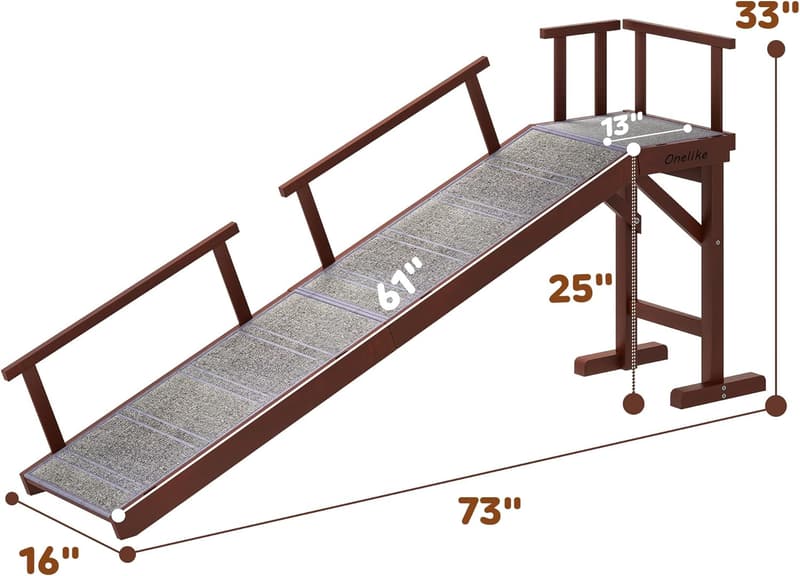 Pet Ramp for Dogs with Non-Slip Carpet - 74