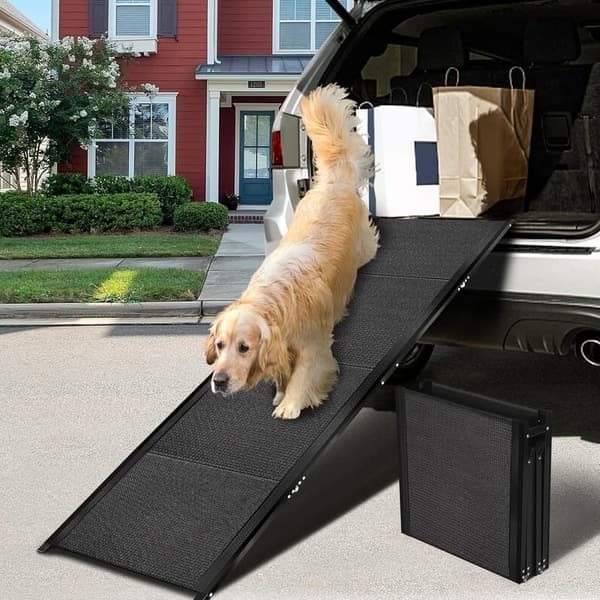 Portable Folding Dog Ramp for Car - Extra Wide, 71”L, Supports 155 lbs