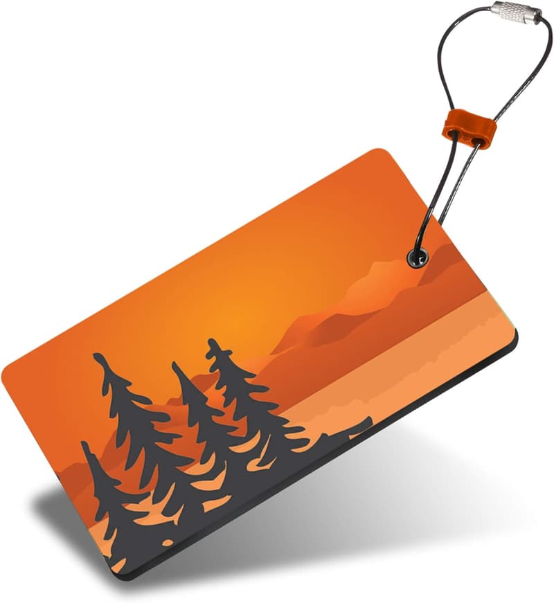 Travel Luggage Tag Set for Couples - Orange Trees Design