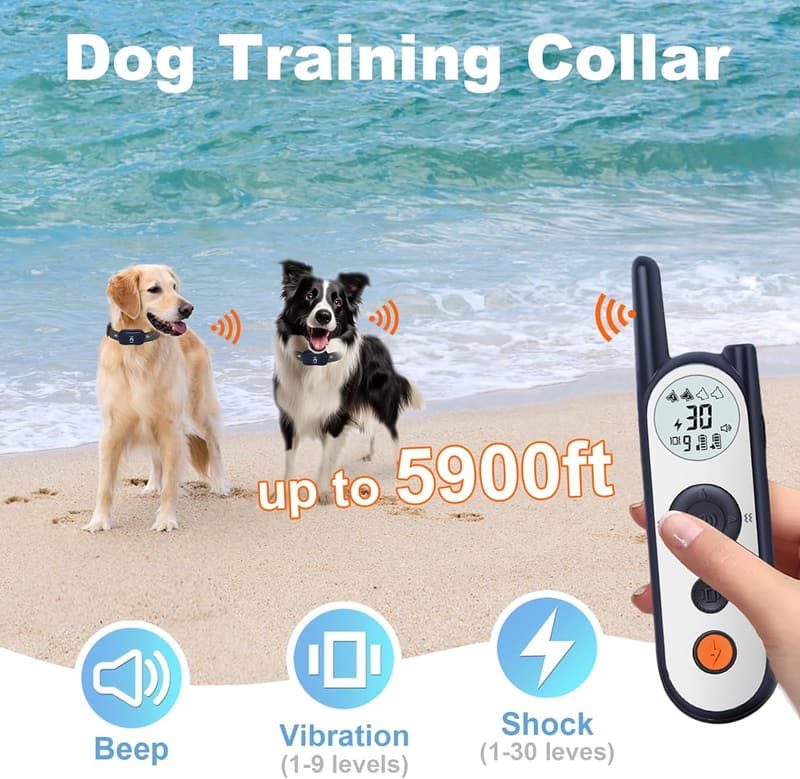 Wireless Dog Fence System for 2 Dogs - 3500FT Range, Waterproof