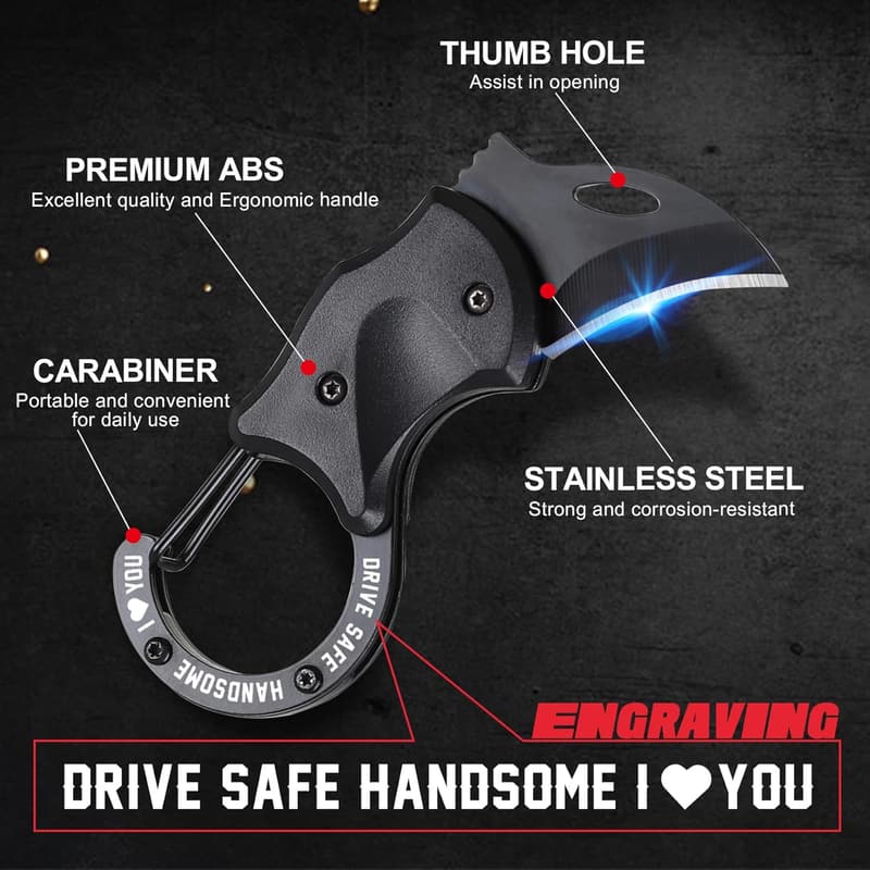 Drive Safe EDC Keychain for Him - Romantic Anniversary Gift