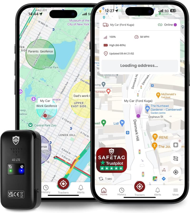 Mini GPS Tracker - 4G LTE Real-Time Tracking, 12-Month Warranty