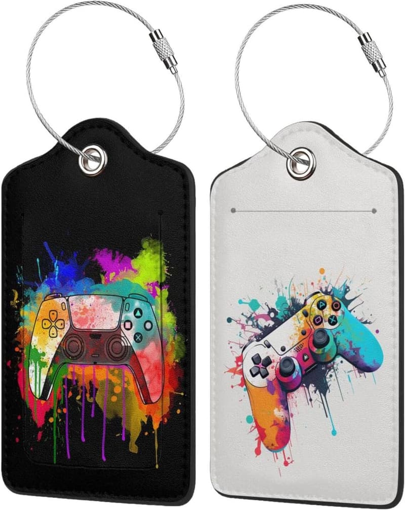 Cute Gamepad Luggage Tags with Address Card for Travel
