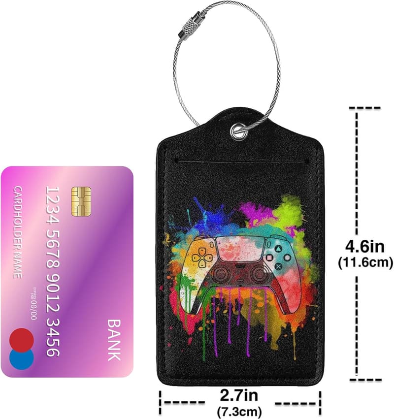 Cute Gamepad Luggage Tags with Address Card for Travel