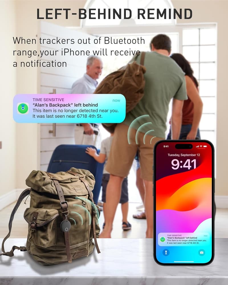 Bluetooth GPS Key Finder Tracker with Keychain, IP67 Waterproof