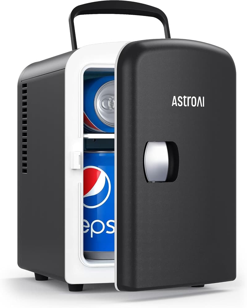 Portable 4L Mini Fridge for Skincare & Beverages (Black)