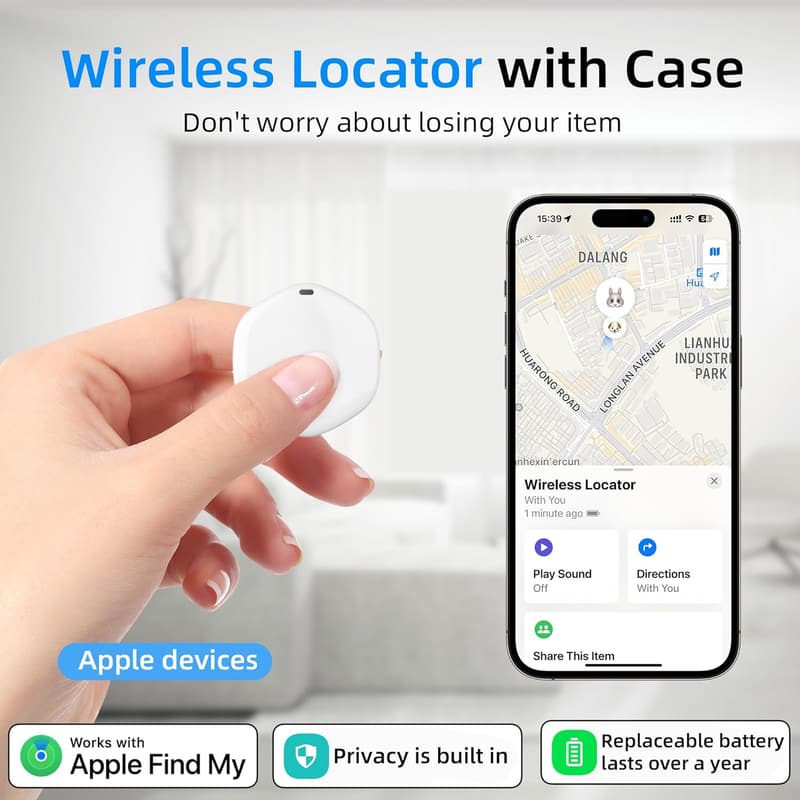 Bluetooth Smart Tracker Tags with Waterproof Case - 4 Pack