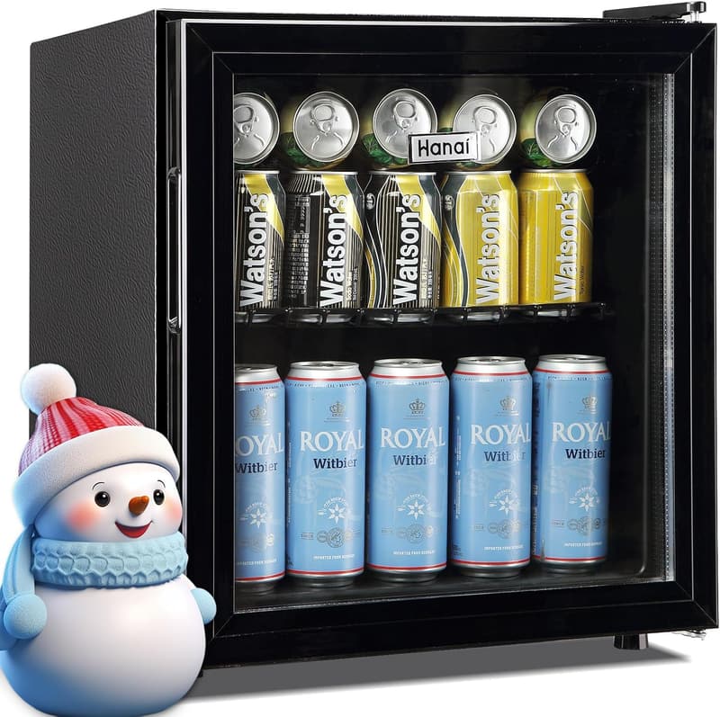 Mini Beverage Cooler with Glass Door - 60 Can Capacity