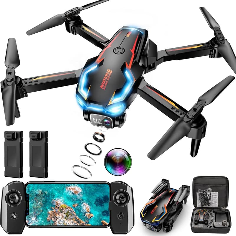 2K HD FPV Drone for Adults with Altitude Hold & 2 Batteries