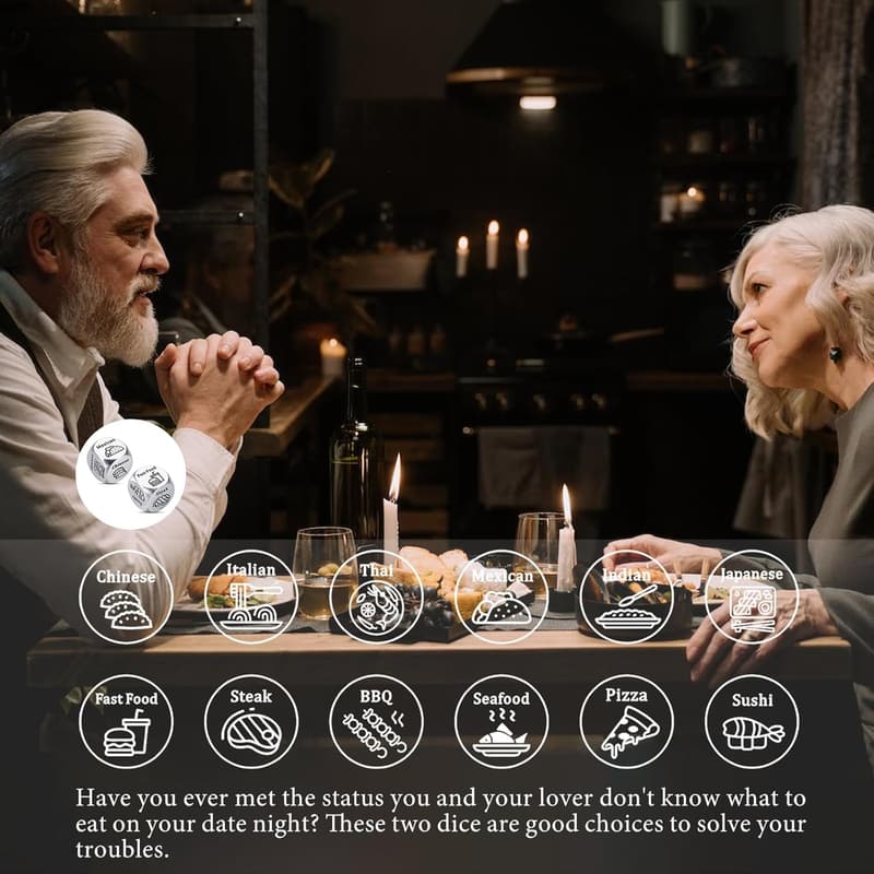 Date Night Food Decider Game - 2PCS Anniversary Gift for Couples