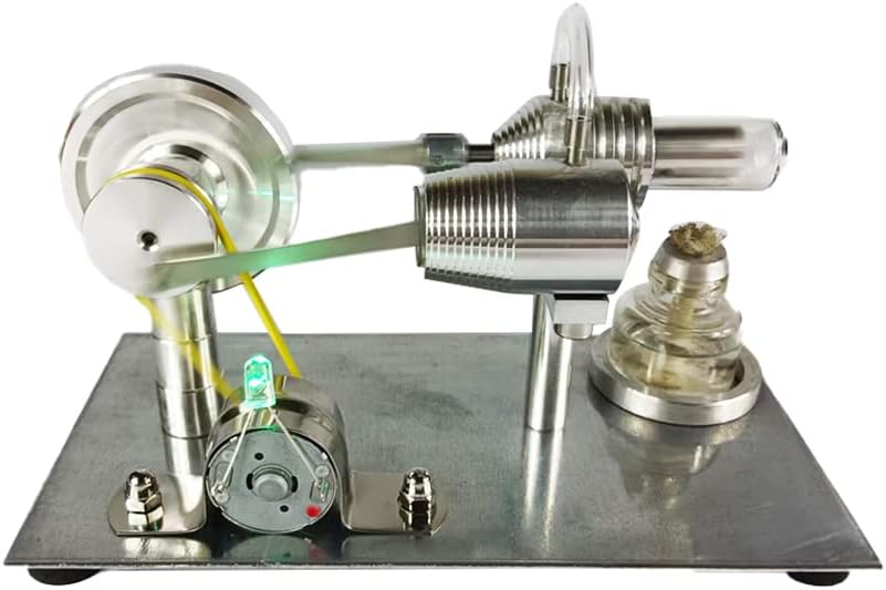 Educational Stirling Engine Model with Colorful LED