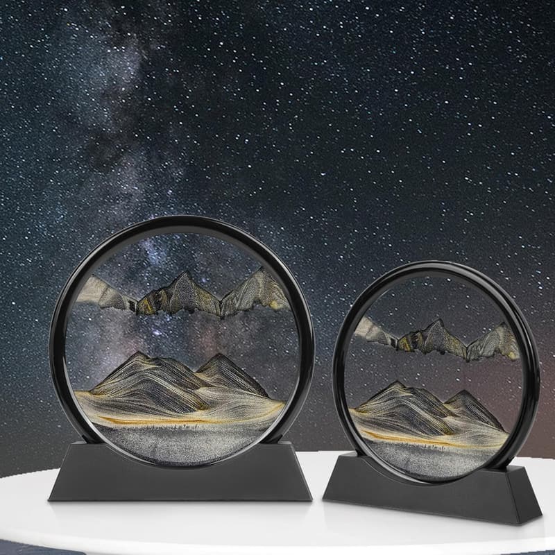 3D Liquid Motion Deep Sea Sand Art - 7 inch Desktop Decor