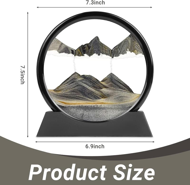 3D Liquid Motion Deep Sea Sand Art - 7 inch Desktop Decor