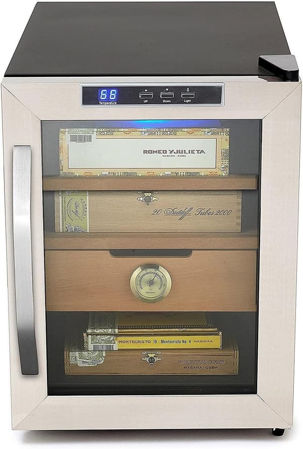 250-Cigar Stainless Steel Cooler Humidor, 1.2 Cu Ft