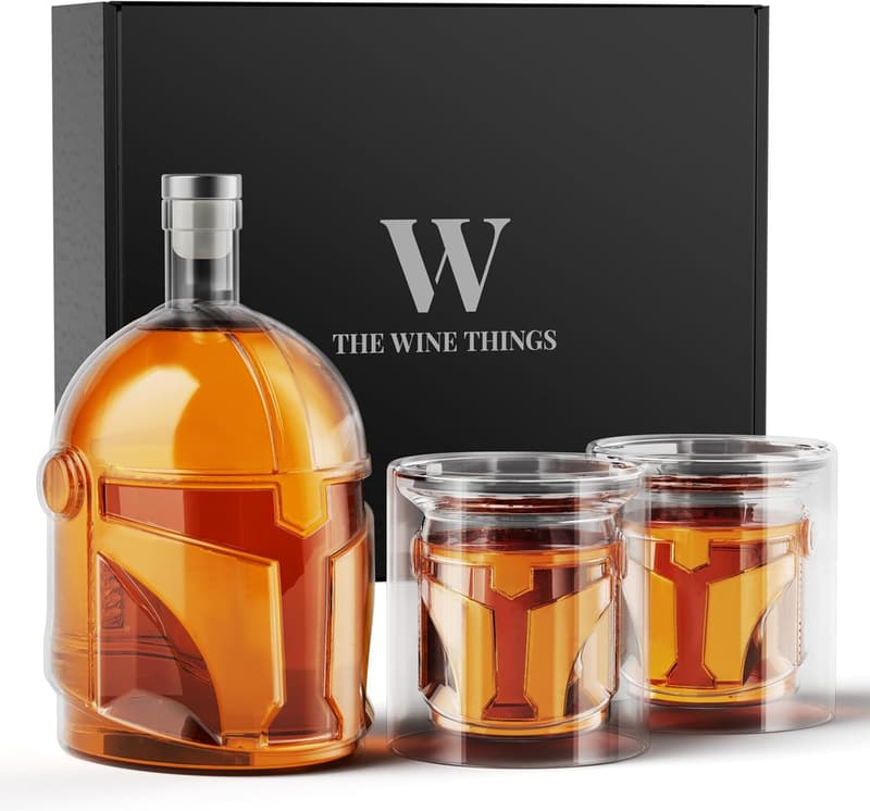 Galaxy Whiskey Decanter Set with 2 Glasses for Men