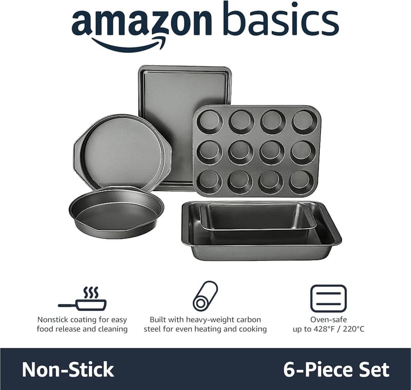 Nonstick Carbon Steel 6-Piece Bakeware Set
