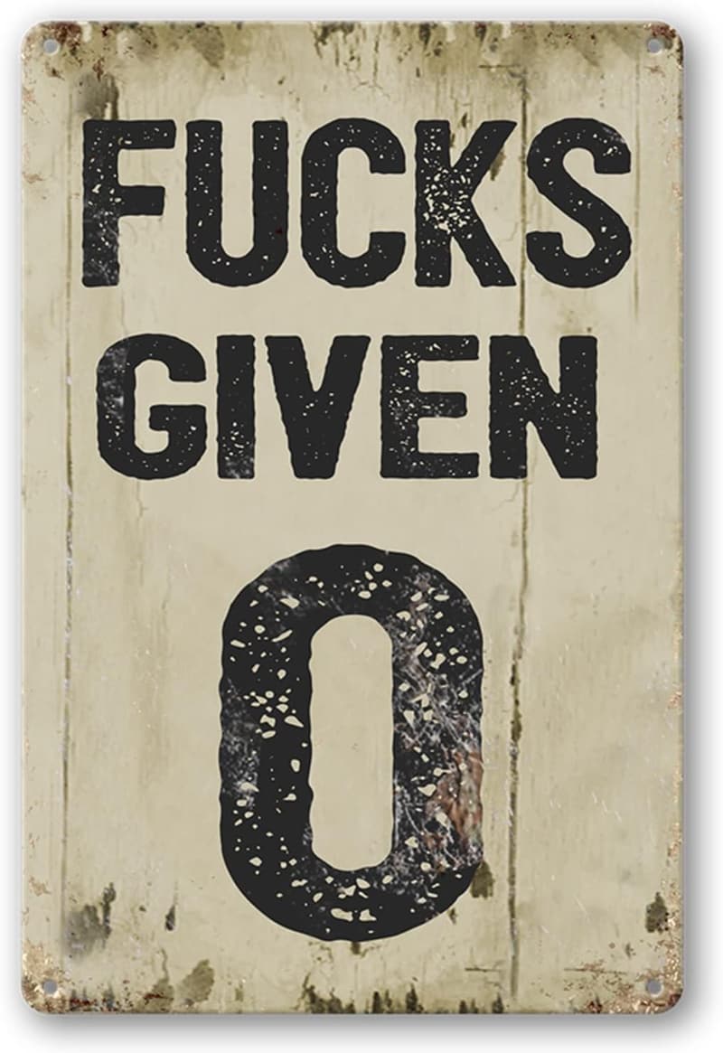Funny Metal Tin Sign for Men's Room Decor, 8x12 Inches