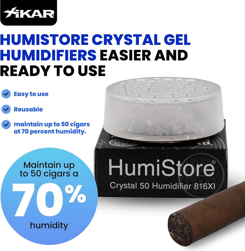 Cigar Humidifier Jar with Magnet - Regulates 70% Humidity