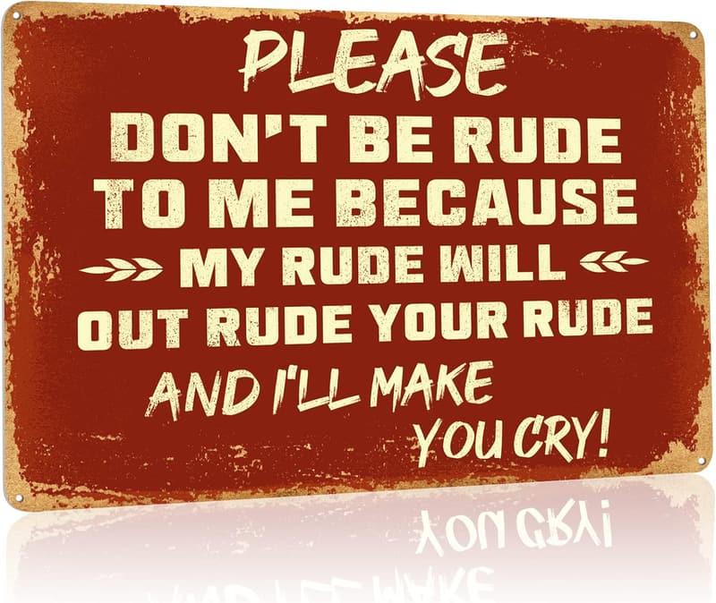 Funny Aluminum Sign for Man Cave Decor - 12x8 Inch