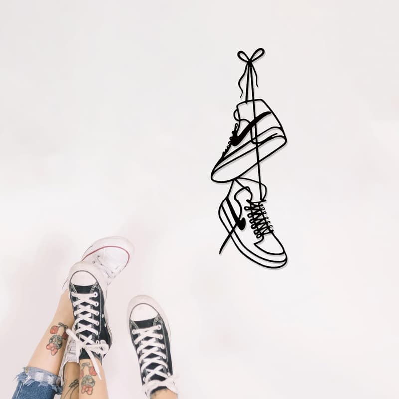 Sneaker Wall Art - Unique Metal Decor for Teen Bedrooms