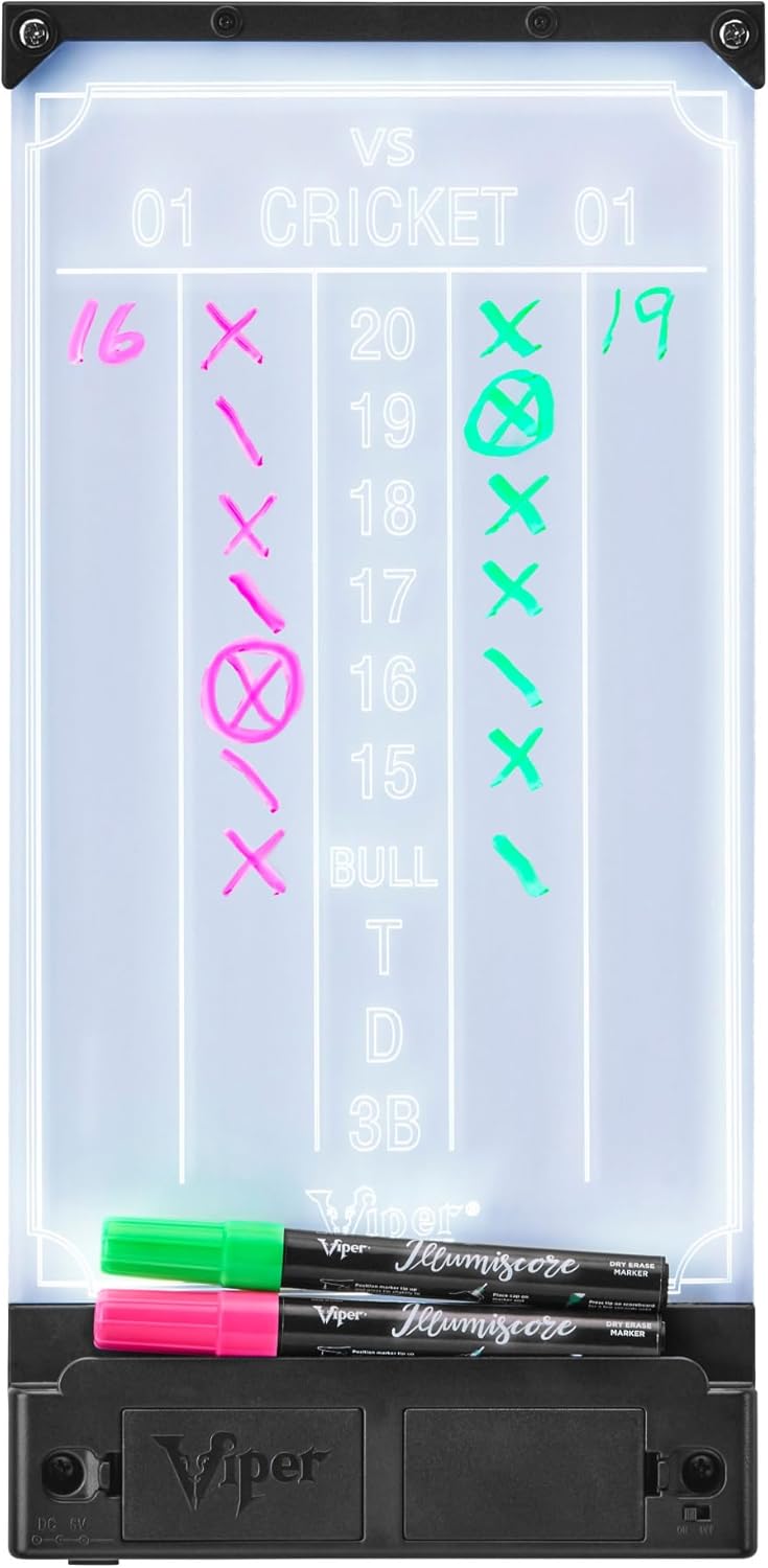 Illuminated Backlit Dry Erase Dart Scoreboard