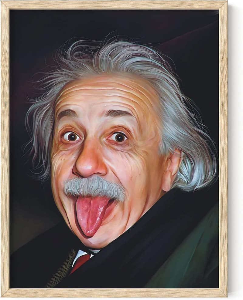 Funny Albert Einstein Meme Poster - Unframed 12x16 Wall Art for Guys