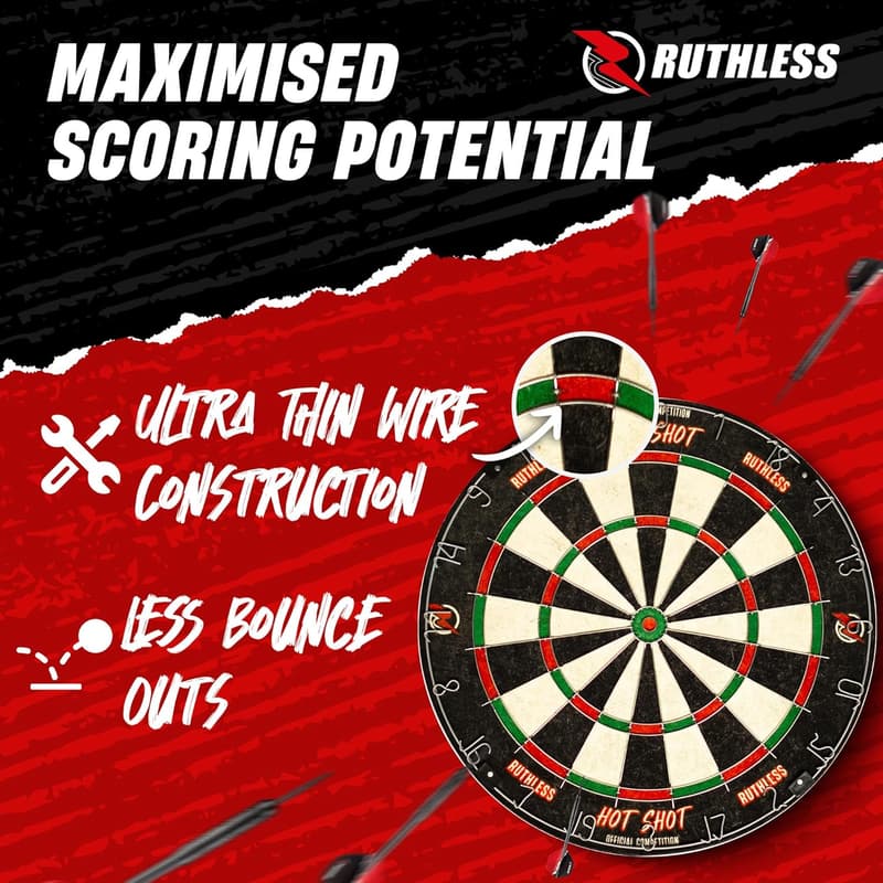 Sisal Dartboard Set with Steel Tip Darts for Endurance Play
