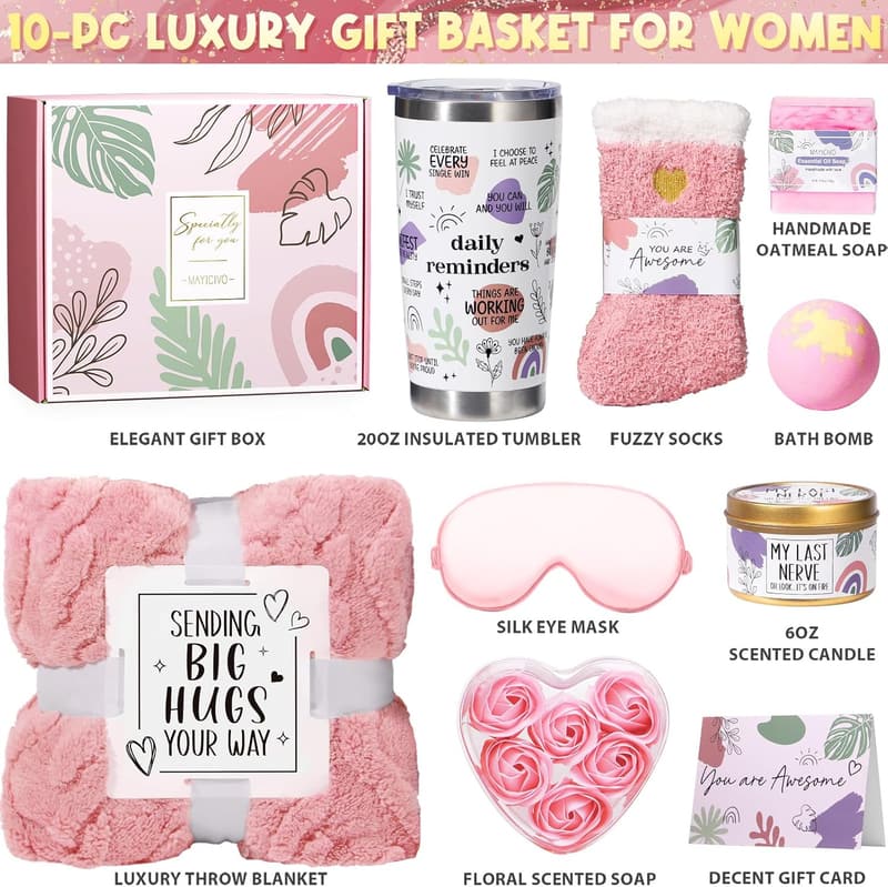 Inspirational Spa Gift Basket for Women & Friends