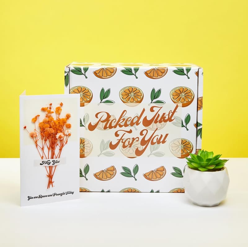 Get Well Soon Orange Themed Gift Basket for Women