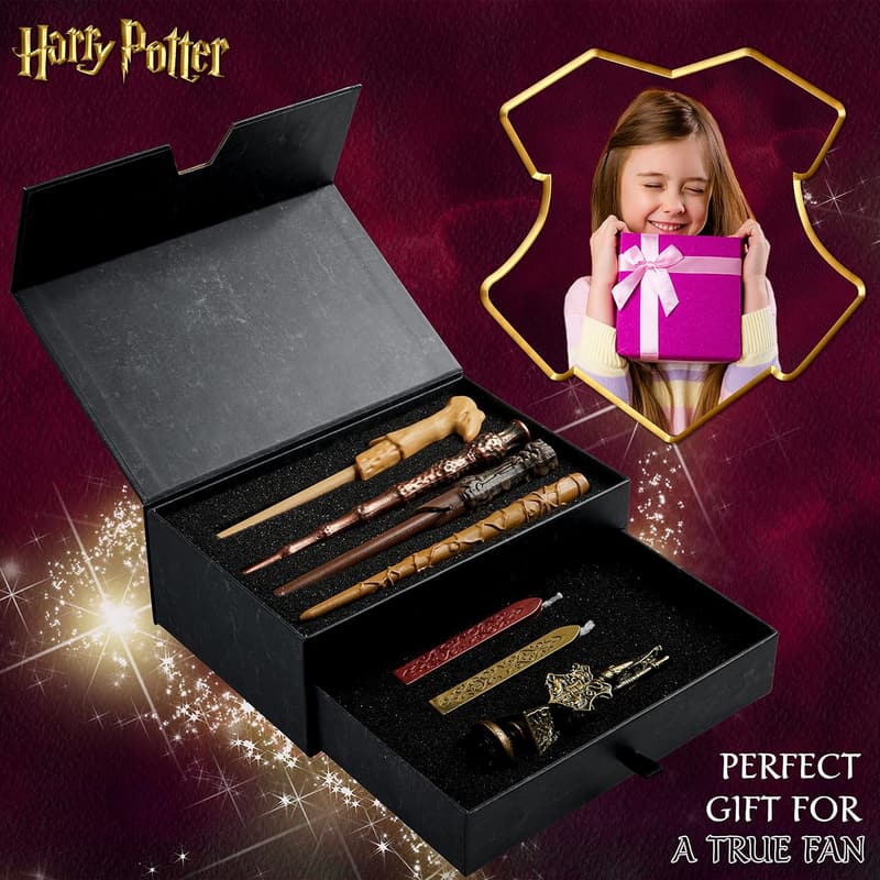 Harry Potter Writing Set with Wand Pens and Vintage Stationery