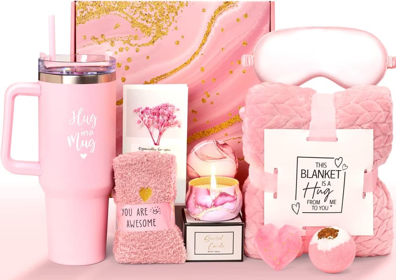 Birthday Self-Care Gift Basket for Women (Rose)