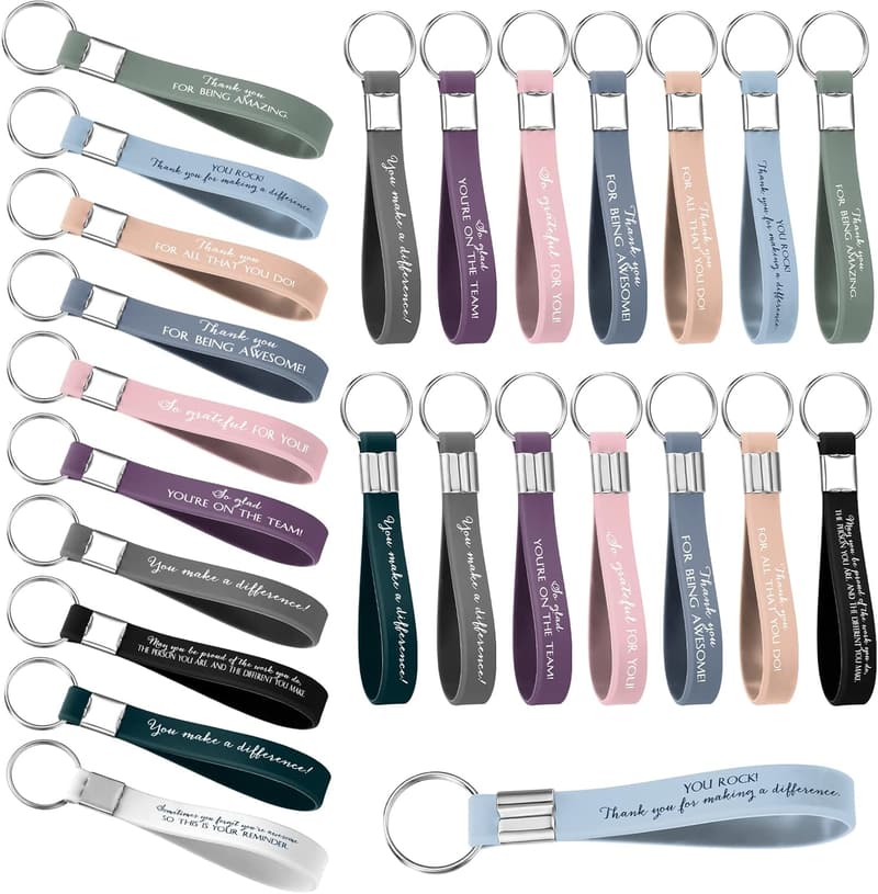 Inspirational Silicone Keychain Set for Women - 50 Pcs