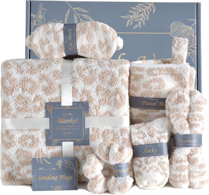 Get Well Soon Birthday Gift Basket for Women, Leopard Print