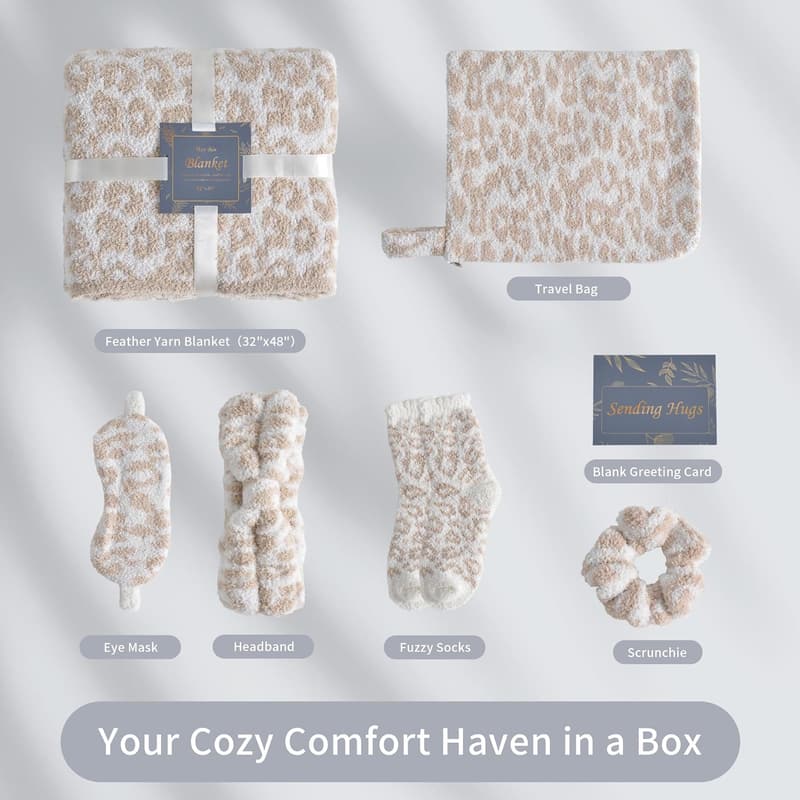 Get Well Soon Birthday Gift Basket for Women, Leopard Print