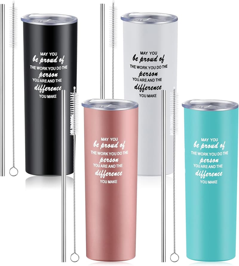 Employee Appreciation Gift Set - 4 Pcs Insulated Tumbler Mugs