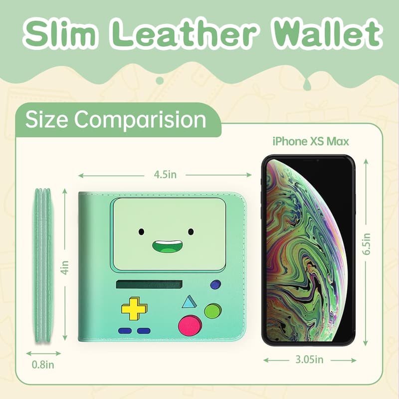 Kawaii Anime Leather Wallet for Kids – Slim Bifold Purse