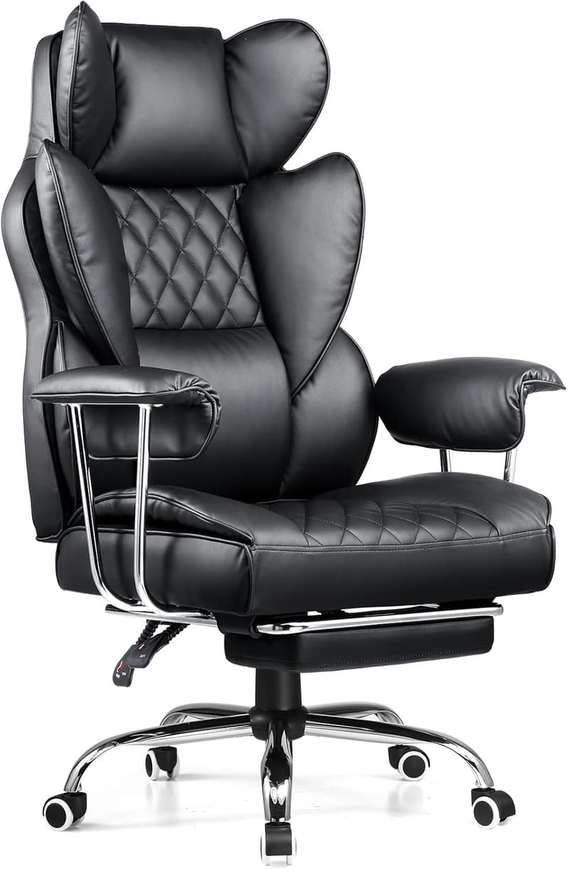 Executive Ergonomic Office Chair with Footrest and Lumbar Support