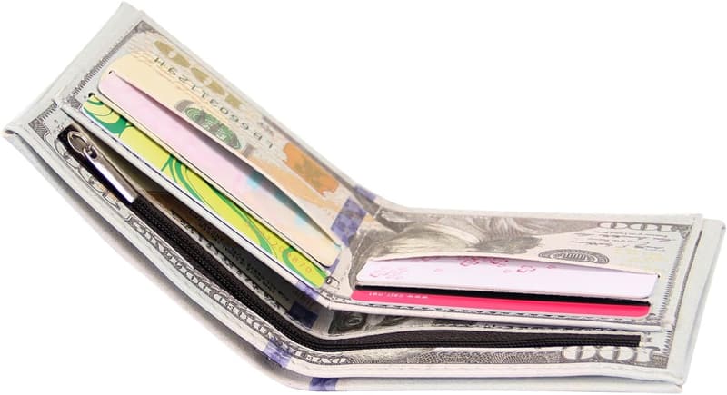 Men's Leather Dollar Bill Wallet with Credit Card Holder