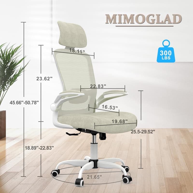 High Back Ergonomic Desk Chair with Adjustable Lumbar Support