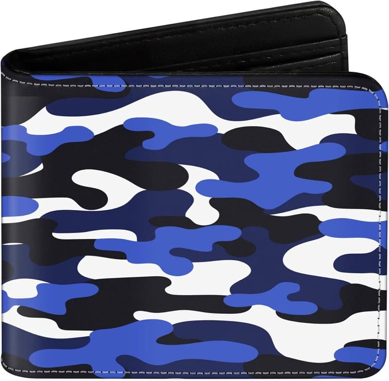Camo Leather Wallet for Teen Boys with RFID Blocking and Coin Pocket
