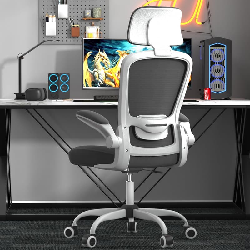 Ergonomic Office Chair with Adjustable Lumbar Support & Headrest