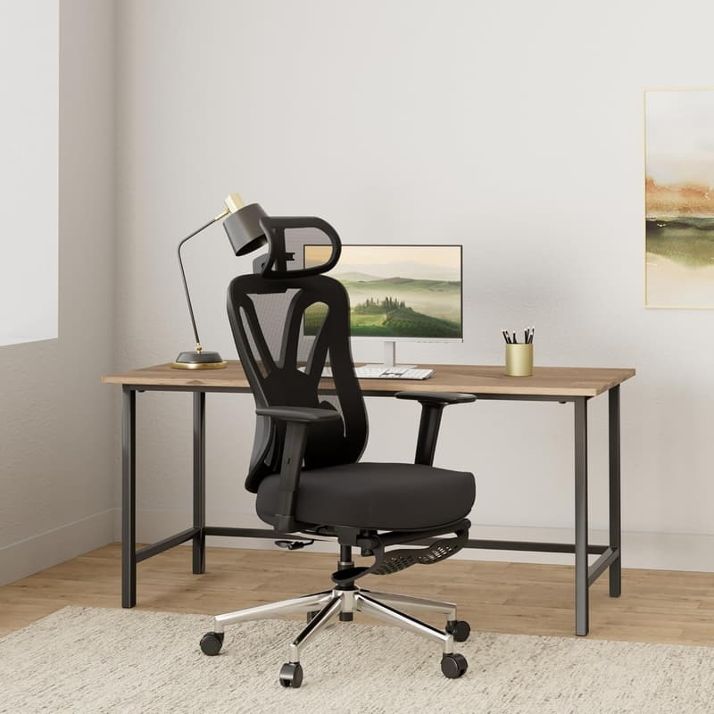 Ergonomic Office Chair with Adjustable Lumbar Support and Footrest